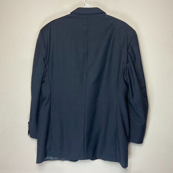 Loro Piana Men 46R Suit Jacket 3 Button Blue Plaid 100% Wool Sport Coat Lined - Picture 3 of 12